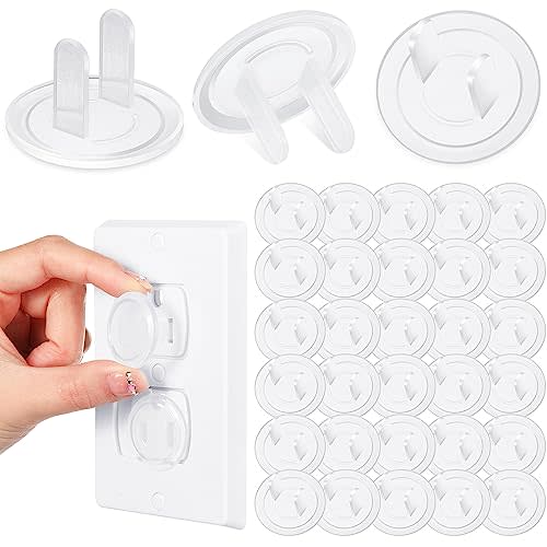Thyle 100 Pcs Outlet Covers Bulk Child Baby Proofing Plug Covers for Electrical Outlets Easy Install Socket Sturdy Safe Secure Baby Proofing Kit for Home Office Bulk