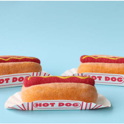 Hot Dog in Retro Carnival Tray - Felt Pretend Play Food
