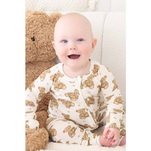 Beary Sweet Bamboo Waffle Convertible Zip Romper