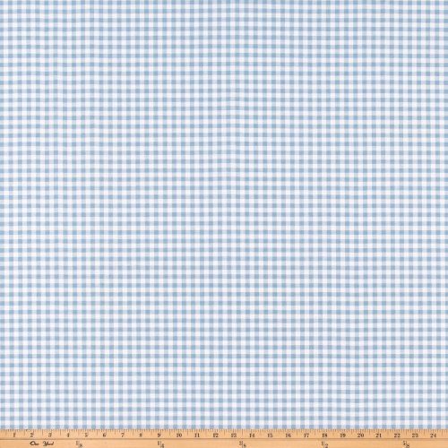 Light Blue Gingham Crib Skirt 17" Drop