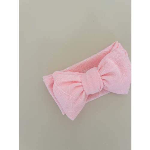 TEXTURED BOW HEADBAND - PINK