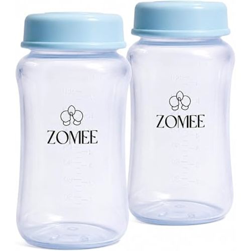 Zomee Breast Milk Storage Bottles – 8oz/235ml BPA-Free Bottles with Secure Locking Lids, Durable Breastfeeding Milk Containers Compatible with Zomee Z2 Breast Pump