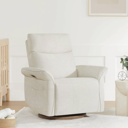 Vinca Modern Power Swivel Glider Recliner with Power Lumbar & Headrest