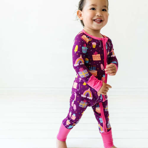 Purple Birthday Wishes Bamboo Viscose Zippy