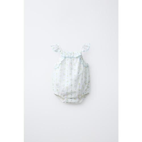 EYELET FLORAL EMBROIDERED ROMPER - White | ZARA United States