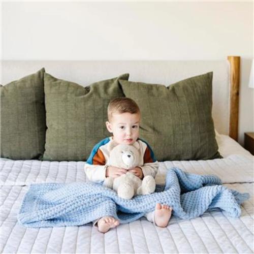Waffle Knit Receiving Blanket - Blue Jay