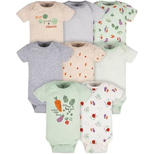 Gerber Baby Boys and Girls' 8-pack Short Sleeve Onesies Bodysuits