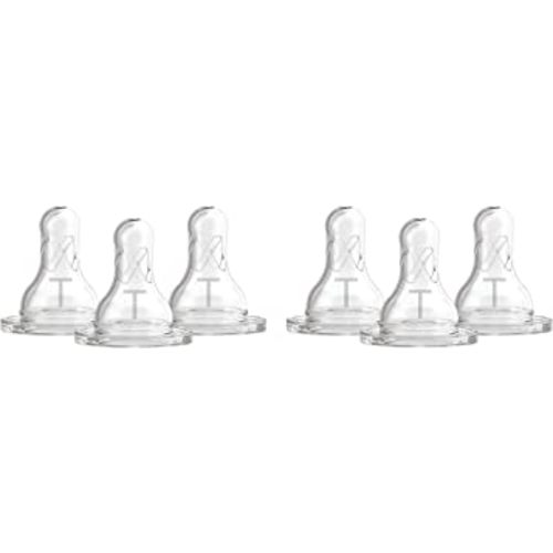 Dr. Brown's Natural Flow Baby Bottle Narrow Nipple - Transition Level T - 6pk - 0m+