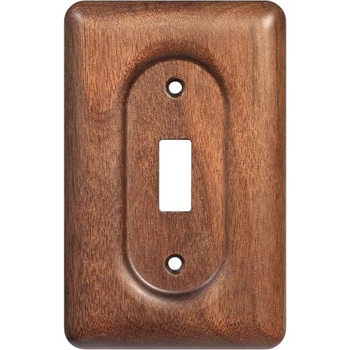 Solid Walnut Light Switch Cover Decorative Single Toggle Wall Plate for Rustic Contemporary Interiors
