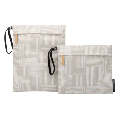 Petunia Pickle Bottom Set of 2 Water Resistant Wet Bags, Grey
