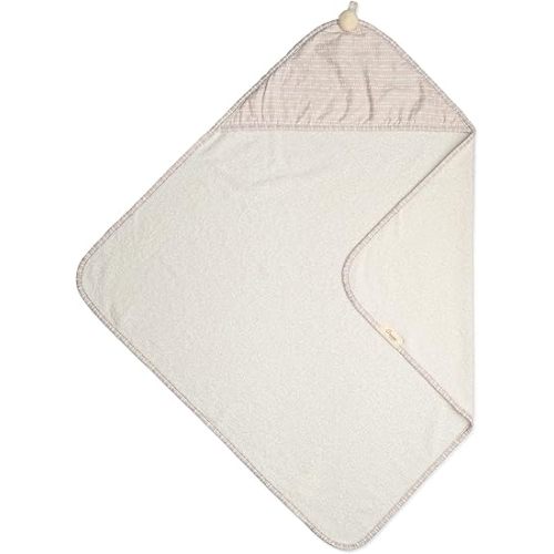 Crane Hooded Towel - 100% Cotton Terry Cloth, Neutral Dot, 30" x 30", Hooded Baby Beach & Bath Towel