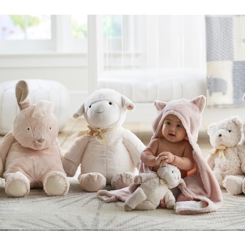 Nursery Fur Kitty Baby Hooded Towels | Pottery Barn Kids