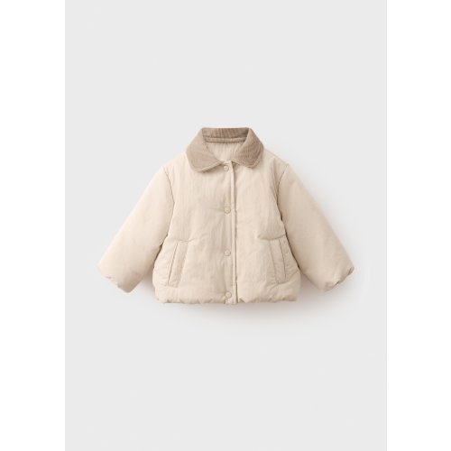 Quilted anorak with contrasting collar - Kids | MANGO USA