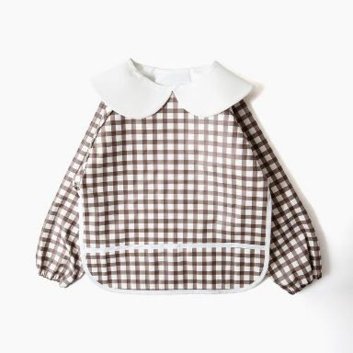 Picolette by Olivia Culpo Long Sleeve Bib - Chocolate Gingham