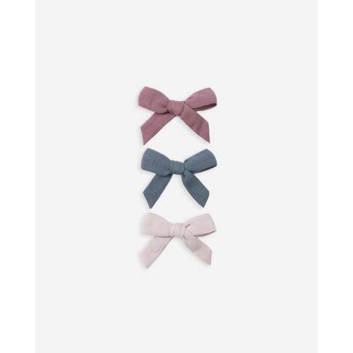 Bow W. Clip, Set Of 3 || Mulberry, Ocean, Lilac – Quincy Mae