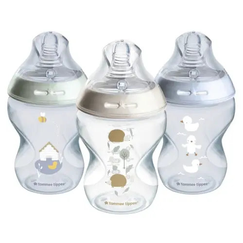 Tommee Tippee Natural Start Anti-Colic Bottle With Slow Flow Teats 260Ml 0M+ 3 Pack Boy | Baby Bunting AU