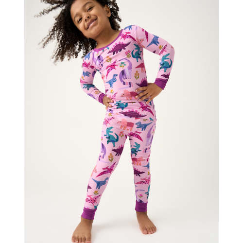 Roar & Explore Pink Two-Piece Pajama Set