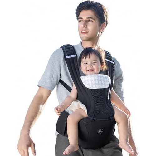 HBR IGR-Certified Ergonomic Front-Facing Baby Carrier with Hip Seat, 6-in-1