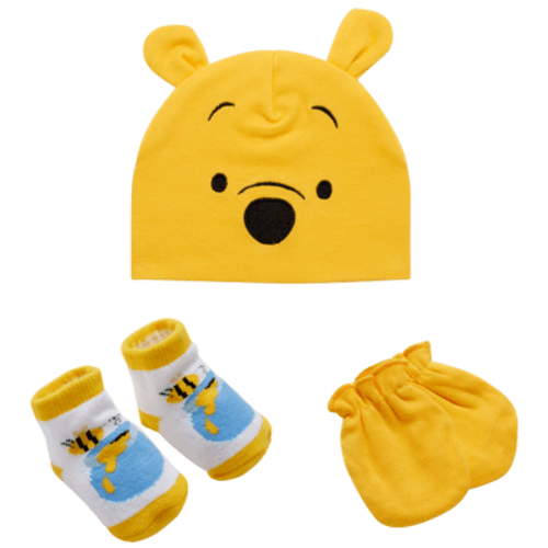 Disney Newborn Boys' Mickey Mouse 3-Piece Layette Set: 3D Ear Hat, Socks, and Mittens