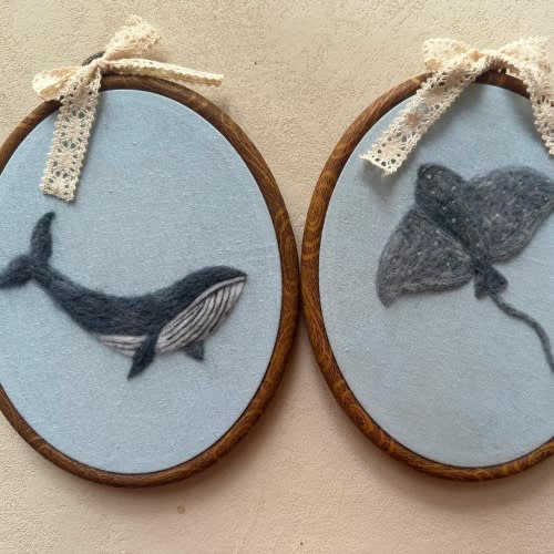 Custom Wool Felt Ocean Animal Ornament: Nursery Sea Animal Decor, Needle Felted Animal Wall Art, Baby Shower Gift