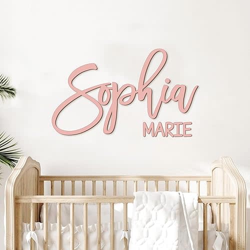 Personalized Name Sign for Nursery - Custom Wooden Name Signs for Kids Room, Personalized Nursery Name Sign - Perfect Baby Shower Gift, Wall Name Decoration & Wedding signs, Family Name Signs