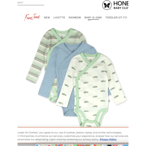 3-Pack Organic Cotton Long Sleeve Side-Snap Bodysuits | Honest Baby Clothing