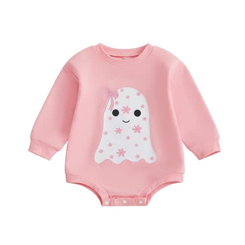 Rarjuiey My First Halloween Baby Girl Outfit Newborn Spooky Sweatshirt Romper Long Sleeve Bubble Jumpsuit Sweater Clothes