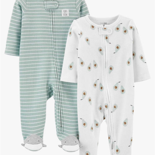 Simple Joys by Carter's Baby Boys' 2-way Zip Thermal Footed Sleep and Play, Pack of 2