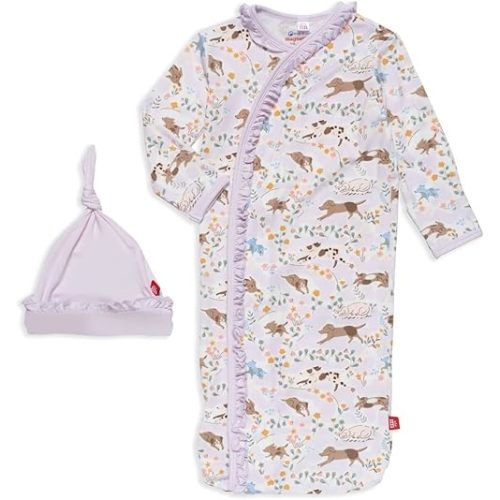Magnetic Me Modal Newborn Sleeper Gown & Hat Set | Silky Soft Modal Fabric Sleep Sack