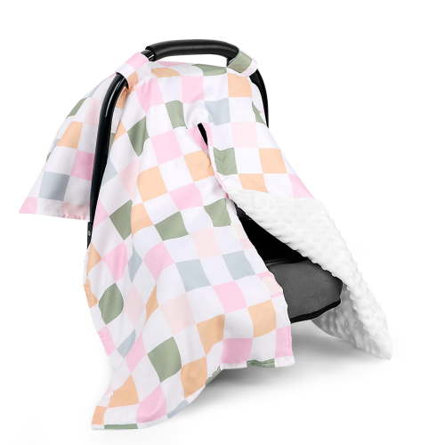 Baby Car Seat Cover, Minky Warm Winter Car Seat Covers for Babies, Peekaboo Opening Infant Car Seat Cover, Nursing Cover Carseat Canopy