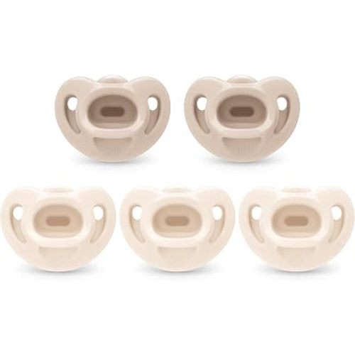 NUK 100% Silicone Comfy Orthodontic Pacifiers, 0-6 Months, Neutral Fashion, Timeless Collection, 5 Count