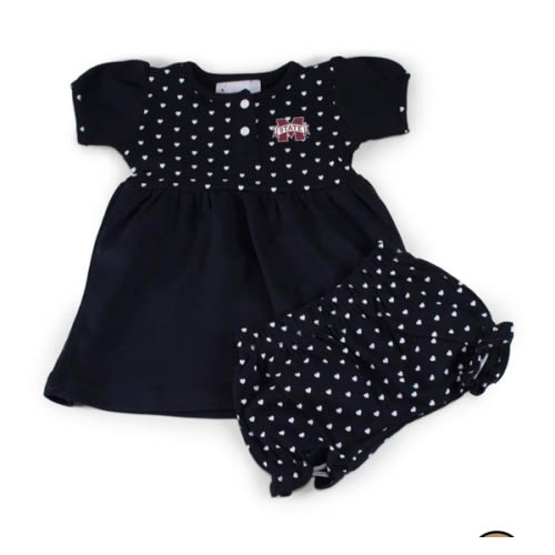 Bulldogs | Mississippi State Infant Heart Dress with Bloomers | Alumni Hall