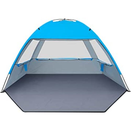 Gorich Beach Tent Sun Shelter for 3/4-5/6-7/8-10 Person with UPF 50＋ UV Protection, Lightweight & Easy Setup Beach Shade Canopy, Portable Beach Shade Tent Beach Cabana