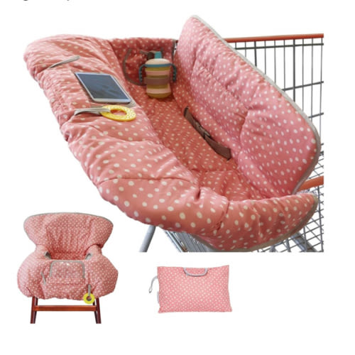 Suessie Shopping Cart Cover and High Chair Cover, Pink Dots
