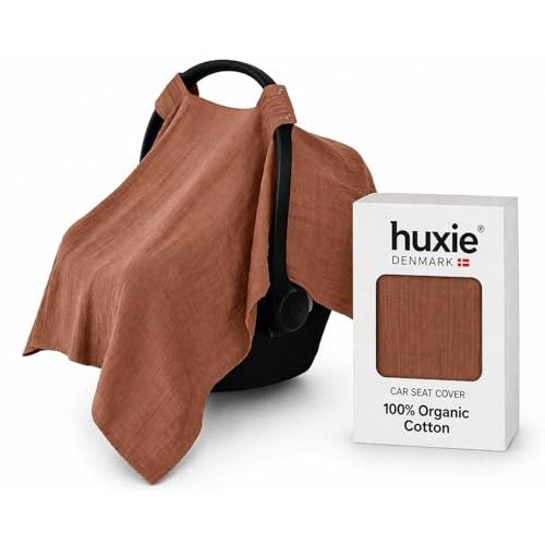 Car Seat Cover Baby - Organic Muslin Cotton - Carseat Canopy - 43" x 32" (Cedar)