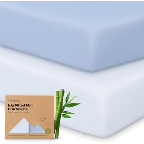 Pack and Play Sheets Fitted 2pk Mini Crib Sheet Pack N Play (Blue Flax)
