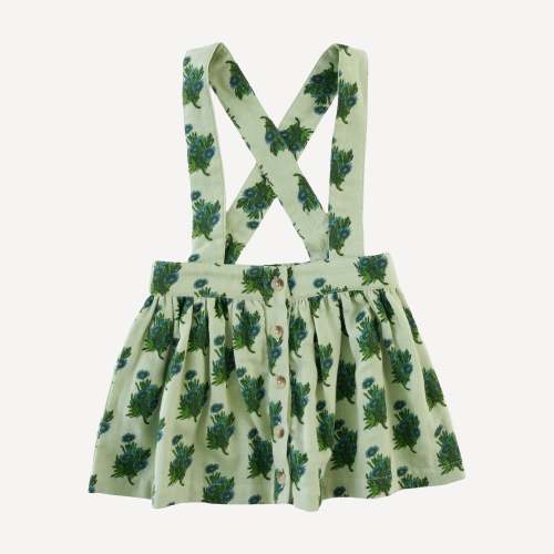 suspender skirt | blue tiny calendula | organic cotton gauze