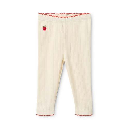 Flora Pointelle Leggings with Strawberry Embroidery