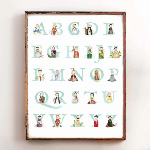 Alphabet Saints Poster | Gender Neutral