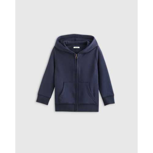 Fleece Zip Up Hoodie in Navy