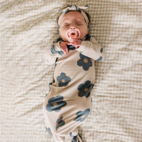 Newborn Knotted Gown - Gemma In Tan