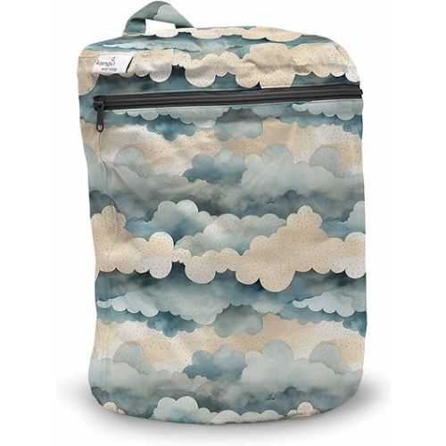 Kanga Care Wet Bag Seam Sealed Waterproof 3D Dimensional for Baby Cloth Diapers, Travel, Beach, Pool, Gym, Swim | Thunder Puff