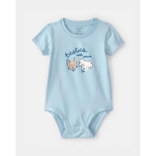 Baby 'Besties With Paws' Graphic Bodysuit - Blue | Carter's