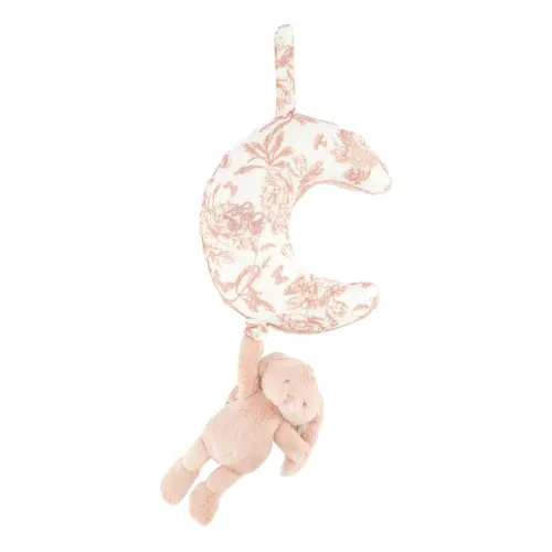 Tartine et Chocolat - Augustin the rabbit musical mobile Toile de Jouy - Peach | Smallable