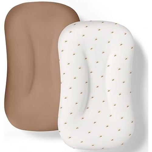 Baby Lounger Cover 2 Pack - Silky Soft and Breathable Infant Lounger Cover, Newborn Lounger Slipcover for Baby Boys Girls, Fits Cpzzkq & Most Loungers, Cover Only, Brown