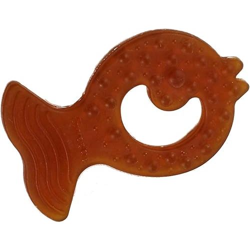 SWEETIE Pure Natural Rubber Teether Fish 100% Pure Natural Rubber Teether Soft and Natural, One Piece