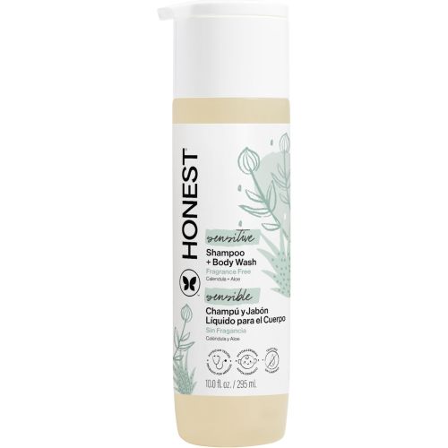 The Honest Company 2-in-1 Baby Shampoo & Body Wash, Fragrance-Free, Tear-Free, Hypoallergenic, Naturally Derived, Sensitive Skin, 10 fl oz