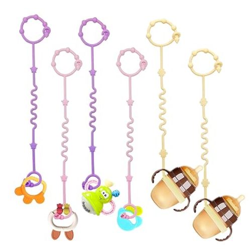 Toy Straps for Baby,RTMOK Silicone Setpacifier Clip,Applies to Car Seat Toy,Teether Toy,High Chair,Stroller Accessories,Baby Toy Clips,Cribs,Rocking Chair (Multicolored)