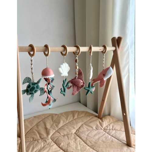 Baby Play Gym Handmade Toys Girl Sea Theme Eco Newborn Gift Ocean Toys Toddler Gum