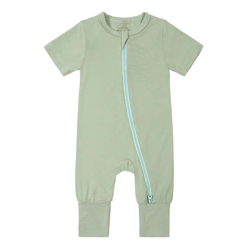 SXIMEE Rayon Made from Bamboo Unisex Baby Pajamas, Summer Short Sleeve Footless Rompers, 2 Way Zipper Sleeper